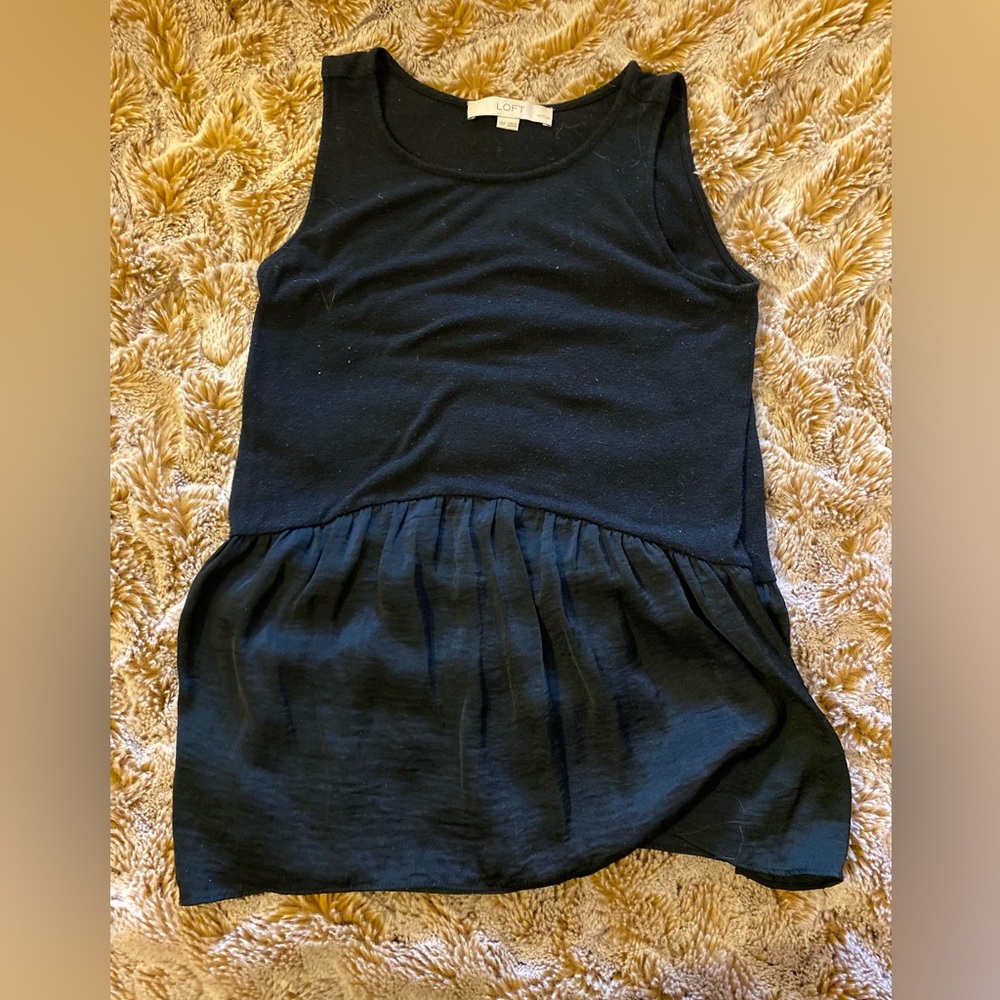 Gently used The Loft black sleeveless peplum top